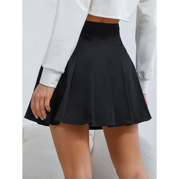 High Waist Pleated Skirt y2k 00s tennis preppy white - Picture 7 of 11